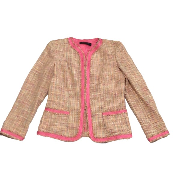 Dana Buchman Jackets & Blazers - Dana Bachman Pink Multi Color Tweed Blazer Women’s Size 6
